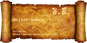 Weiler Bence névjegykártya